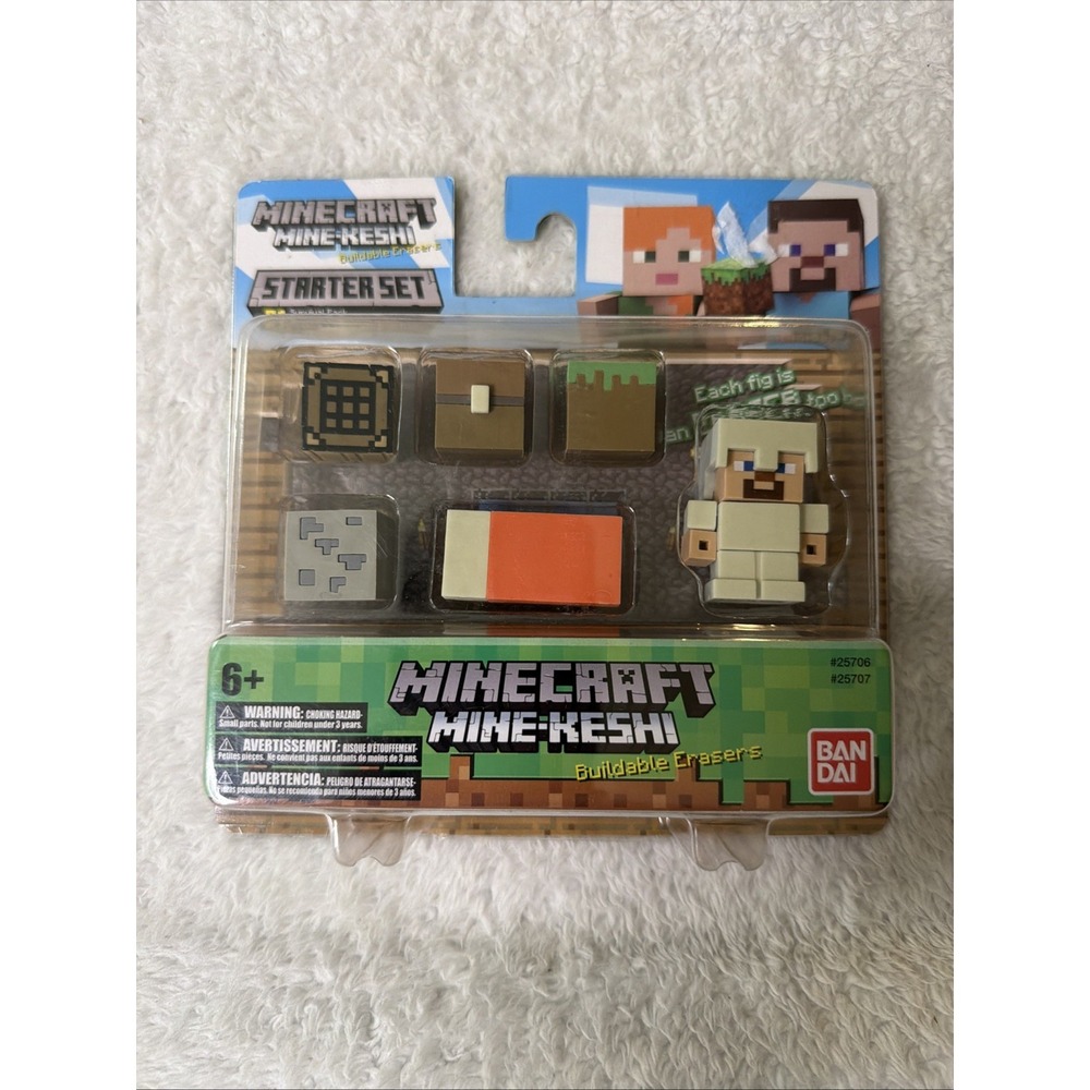 Bandai Minecraft Mine-Keshi Buildable Erasers Starter Set Steve 2016 2" Figure